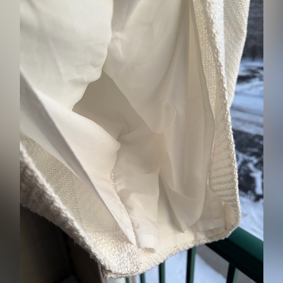 🆕 DKNY Ivory Tweed Pencil Skirt with Belt Textured Lined Career Skirt Size 18 - Picture 13 of 16